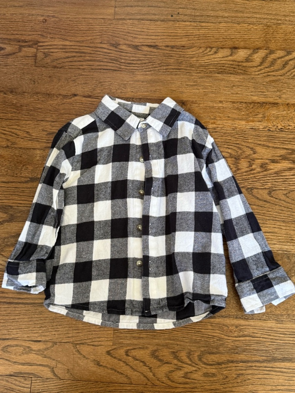 Mish Boys black and white plaid flannel button-down shirt, “Legend” NWOT